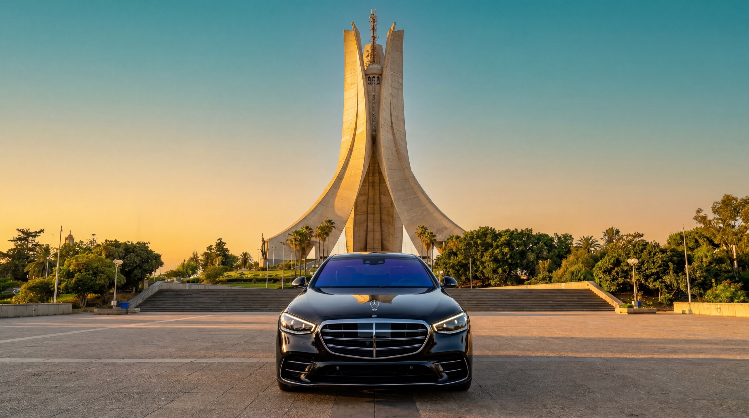 Star Ride luxury car at Maqam Echahid in Algiers